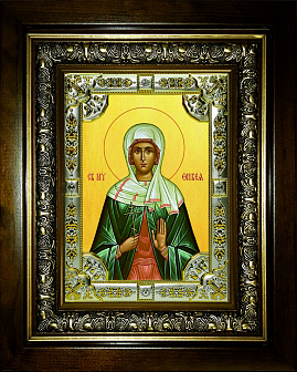 Икона освященная "Фивея, Вивея Едесская", в киоте 24x30 см
