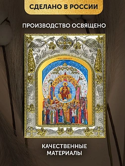 Икона О Тебе Радуется Божия Матерь в ризе, 18х14 см