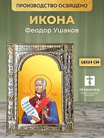 Икона Феодор Ушаков в ризе, 18x24 см