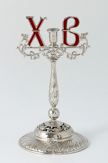 Подсвечник ХВ пасхальный с эмалью никель №4