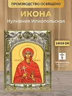 Икона Иулиания Илиопольская в ризе, 18х14 см