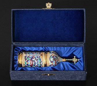 Сосуд для миро филигрань, эмаль / золочение