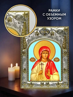 Икона Алла Готфская в ризе и деревянном киоте, 26х22 см