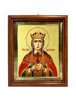 Икона "Александра Римская", св. мц., царица, с золочением поталью, 10001-УЛ Икона "Александра Римская", св. мц., царица, с золочением поталью, 10001-УЛ