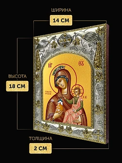 Икона Тучная Гора Божия Матерь в ризе, 18х14 см