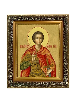 Икона Георгий Победоносец великомученик, узкая рамка 17,5х20,5х2 см 058