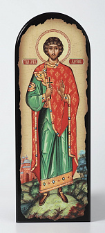 Икона на МДФ 18х50 арочная, объёмная печать, лак Адриан