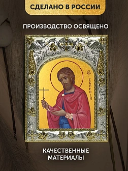 Икона Евгений Севастийский в ризе, 18х14 см