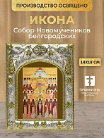 Икона Собор Новомучеников Белгородских в ризе, 18х14 см