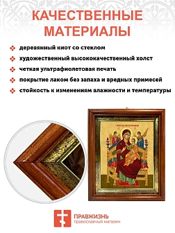 Икона Божией Матери Всецарица в киоте 18х21х4 см 054