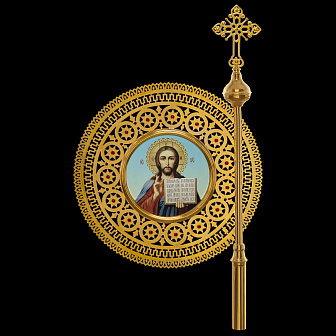 Хоругви №17 штамповка гравировка золочение камни без древок (пара)