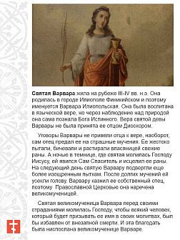 Икона Варвара Илиопольская 13х30 (041)