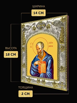 Икона Иоанн Богослов Евангелист в ризе, 18х14 см