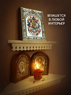 Икона Неопалимая Купина Божия Матерь в ризе, 18х14 см