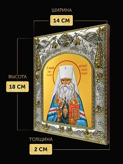 Икона Николай Алма-Атинский в ризе, 18х14 см