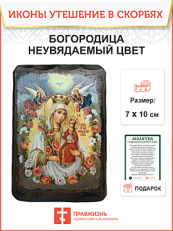 Икона Пресвятой Богородицы НЕУВЯДАЕМЫЙ ЦВЕТ (МЕШКОВИНА)