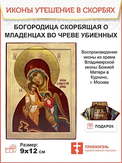 Икона Пресвятая Богородица Скорбящая о младенцах во чреве убиенных 18х24 см