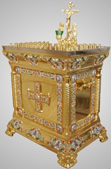 Стол панихидный 80 свечей золочение эмаль(на базе престола №5)