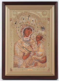 Икона в киоте 24х30 сложный, конгрев Тихвинская БМ