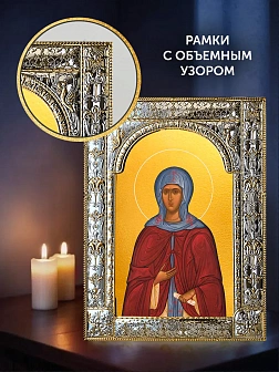 Икона Анна Кашинская в ризе и деревянном киоте, 33х27 см