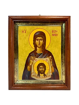 Икона Вероника Кровоточивая праведная в киоте 18х21х4 см 045А