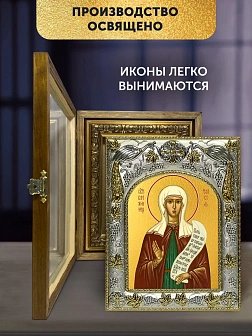 Икона Таисия Египетская в ризе и деревянном киоте, 26х22 см