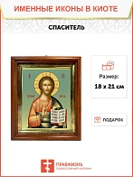 Икона Спаситель Господь Иисус Христос в киоте 18х21х4 см 214