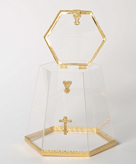 Кружка для пожертвований из оргстекла №3 золочение