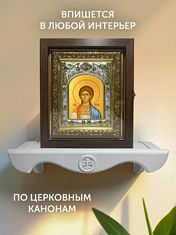 Икона Прохор Архидиакон в ризе и киоте под дерево, 27х23 см