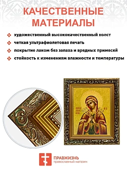 Икона Божией Матери Умягчение злых сердец, узкая рамка 17,5х20,5х2 см 142
