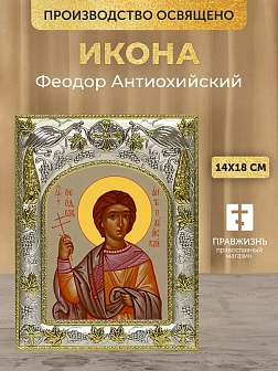 Икона Феодор Антиохийский в ризе, 18х14 см