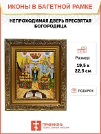 Икона Божьей Матери Непроходимая Дверь, широкая рамка 19,5х22,5х2 см 1106