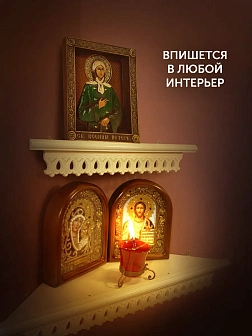Икона Ксения Петербургская, резная из дерева