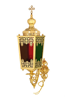 Фонарь пасхальный на кронштейне №2 4-х гранный электро золочение