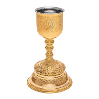 Потир-чаша №5 0, 5л с вкладышем (нерж. сталь) г / пластика ручная гравировка золочение