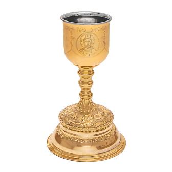 Потир-чаша №5 0, 5л с вкладышем (нерж. сталь) г / пластика ручная гравировка золочение
