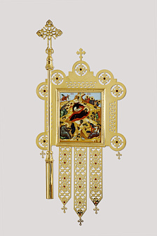 Хоругви №2 штамповка гравировка подвески золочение камни без древок (пара)