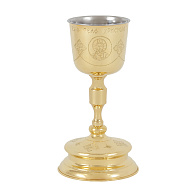 Потир-чаша №3 1, 0л с вкладышем (нерж. сталь) ручная гравировка золочение