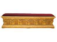 Лавка-седалище большая с бархатом резная.