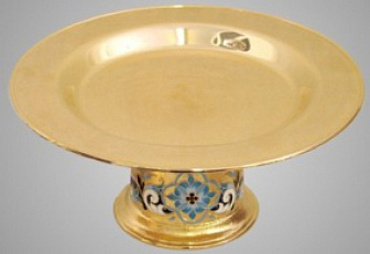 Дискос с поддискосником / ф220мм-рюмочка 0, 5л / филигрань, эмаль / золочение