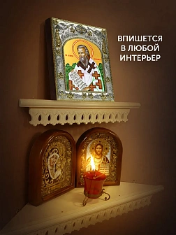 Икона Мирон Критский в ризе, 18х14 см Икона Мирон Критский в ризе, 18х14 см