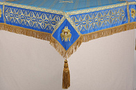 Пелена №04 парча вышивка на бархате 1,3х1,3 (на престол 1,0х1,0)