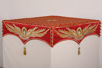 Пелена №13 парча вышивка на глазете 1,3х1,3 (на престол 1,0х1,0)