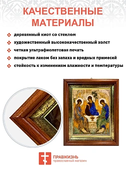 Икона Троица Андрея Рублева в киоте 18х21х4 см 164