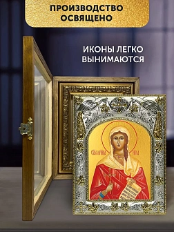 Икона Виктория Коринфская в ризе и деревянном киоте, 26х22 см