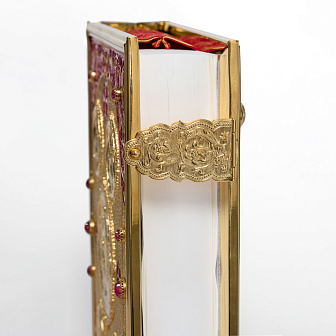 Евангелие 360*240 напрестольное №9 крышки золочение эмаль камни (с закладкой)