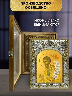 Икона Гедеон Пророк в ризе и деревянном киоте, 26х22 см