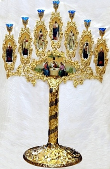 Семисвечник запрестольный №11 золочение фото на пластике
