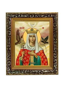 Икона Ирина Македонская великомученица, узкая рамка 17,5х20,5х2 см 083