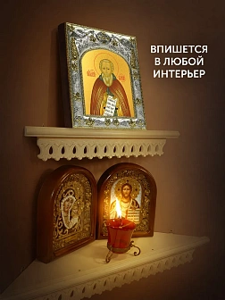 Икона Александр Свирский в ризе, 18х14 см
